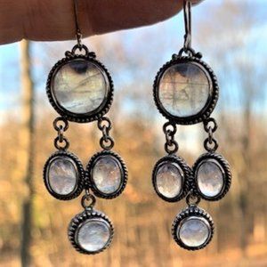 SB Fabulous Opal and Silver Earrings